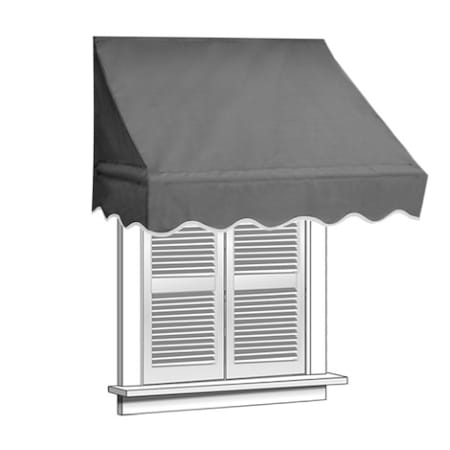 Aleko WAW4X2GREY80 Window Awning Door Canopy 4x2 Foot Decorator Awning Grey WAW4X2GREY80